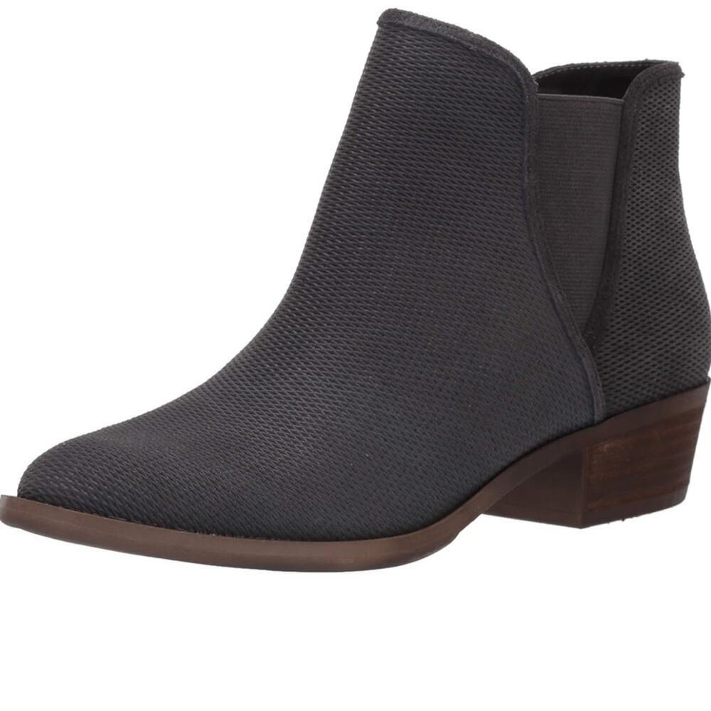 Kensie Gerona Grey Perforated Suede Ankle Booties Womens 8.5
